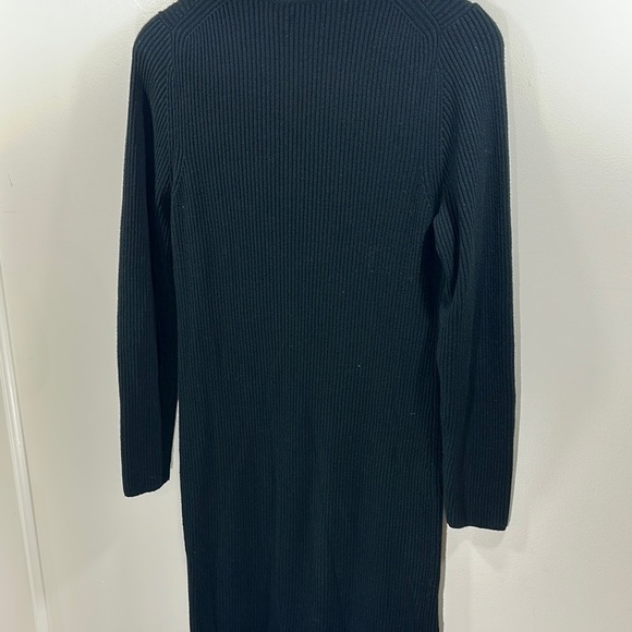 GAP Black Turtleneck Rib Midi Long Sleeve Sweater Dress Large - Picture 9 of 9
